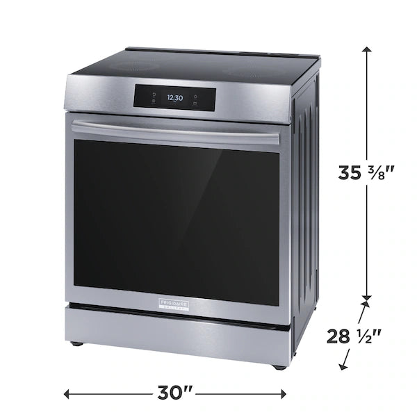 Frigidaire Gallery 30" Front Control Induction Range with Air Fry – Smudge-Proof Black Stainless Steel | Model GCFI3060BF