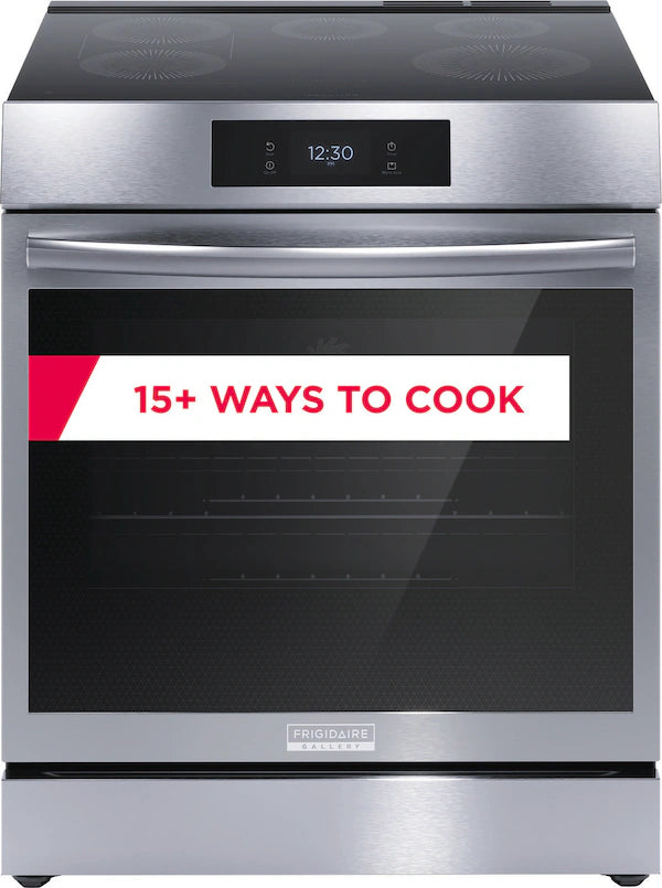 Frigidaire Gallery 30" Front Control Induction Range with Air Fry – Smudge-Proof Black Stainless Steel | Model GCFI3060BF