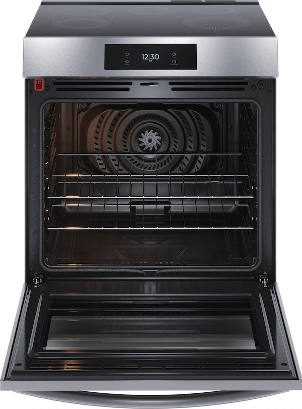 Frigidaire Gallery 30" Front Control Induction Range with Air Fry – Smudge-Proof Black Stainless Steel | Model GCFI3060BF