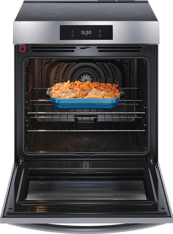 Frigidaire Gallery 30" Front Control Induction Range with Air Fry – Smudge-Proof Black Stainless Steel | Model GCFI3060BF
