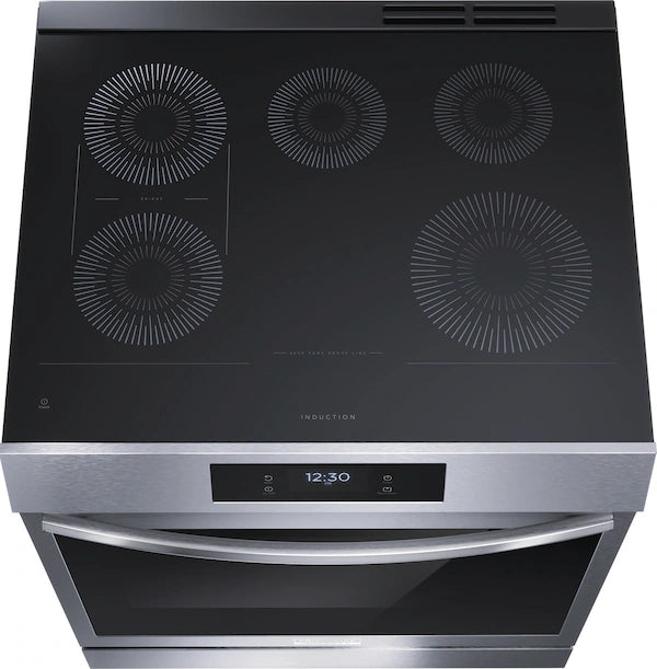 Frigidaire Gallery 30" Front Control Induction Range with Air Fry – Smudge-Proof Black Stainless Steel | Model GCFI3060BF