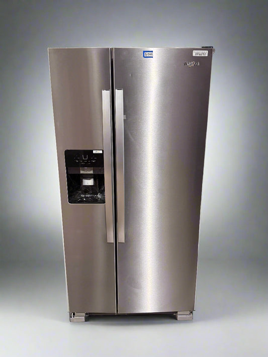 Whirlpool 21.4 Cu. Ft. Side-by-Side Refrigerator – Fingerprint-Resistant Stainless Steel | Model WRS321SDHZ (Scratch & Dent)